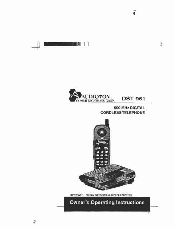 Audiovox Cordless Telephone DST 961-page_pdf